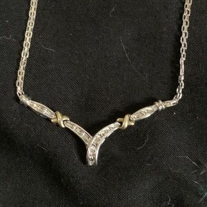 Silver and diamond necklace